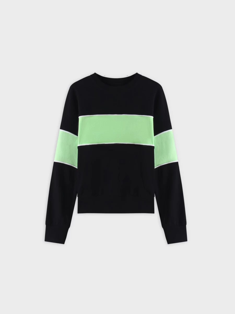 TTS Women's Neon Green Stripe Bomber Jacket - Stylish Retro Outerwear